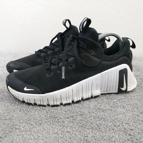 Nike Free Metcon 6 Training Shoes Womens Size 8.5 Black White FJ7126-001 FLAWS