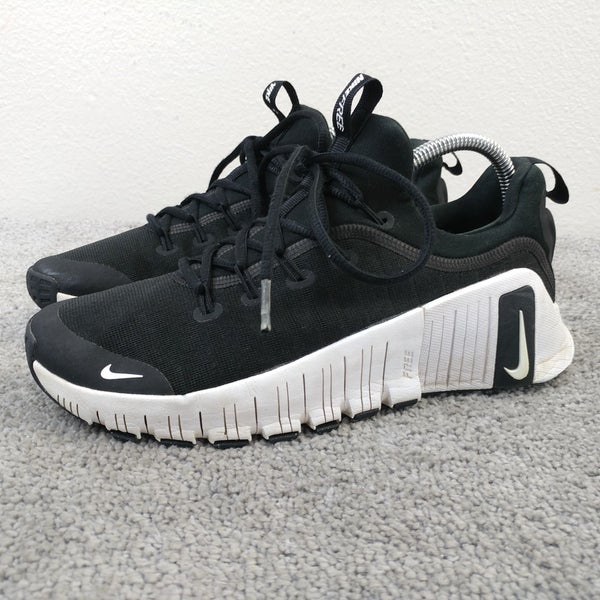 Nike Free Metcon 6 Training Shoes Womens Size 8.5 Black White FJ7126-001 FLAWS
