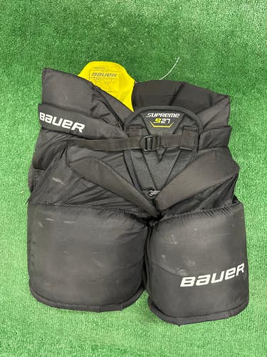 Black Junior Large Bauer supreme s27 Hockey Goalie Pants (Used)