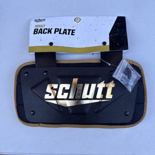 Schutt Varsity  Black And Gold Chrome Football Back Plate Adult  NWT