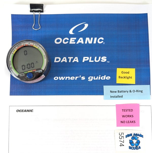 Oceanic Data Plus Air & Nitrox Puck Scuba Dive Computer + Manual EXCELLENT #5574