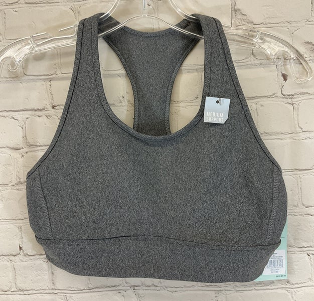 Women's DAW23702H Crossback Compression Stretch Bra Dark Heather Grey Medium
