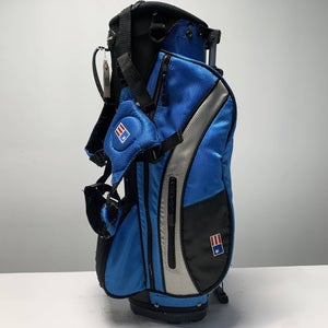 U.S. Kids 45-31 Stand Bag Blue Black 4-Way Divide Dual Strap Golf Bag