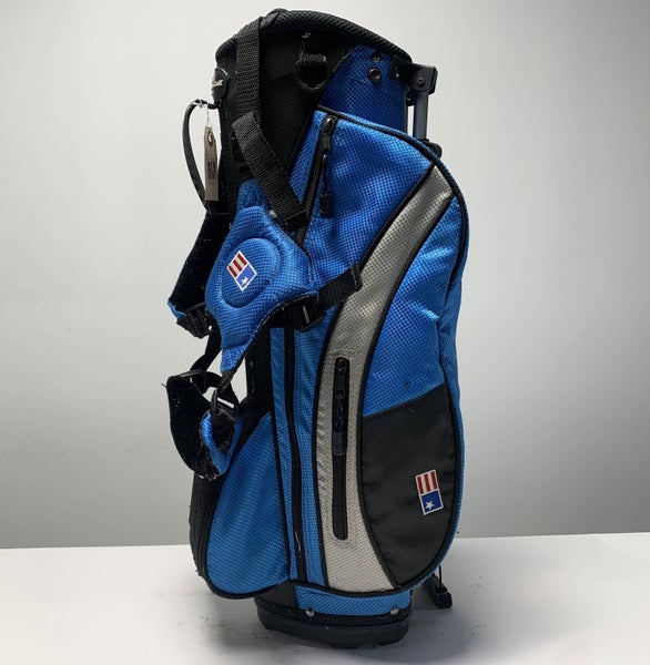 U.S. Kids 45-31 Stand Bag Blue Black 4-Way Divide Dual Strap Golf Bag