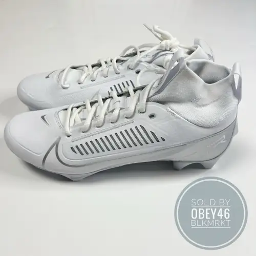 Nike Vapor Edge Pro 360 2 White Metallic Silver Cleats 9