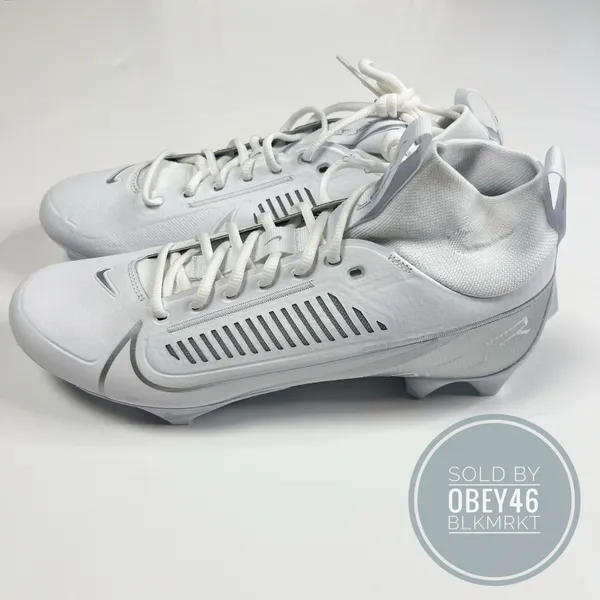 Nike Vapor Edge Pro 360 2 White Metallic Silver Cleats 9