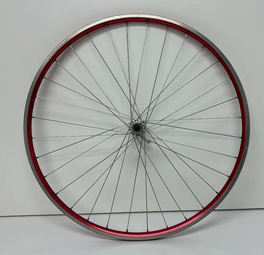 Red Anodized Aluminum 32-Spoke 700C Front Wheel Shimano 105 HB-5500 Hub GREAT