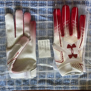 Red Adult XXL Under Armour F6 Gloves (New)