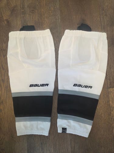 White Youth Small/Medium Bauer LA Kings Socks Pro Stock (New)