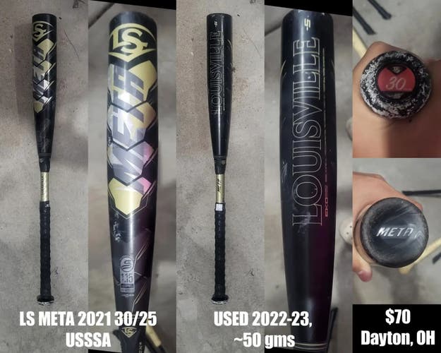2021 Louisville Slugger Meta Composite USSSA Certified Bat (-5) 25 oz 30" (Used)
