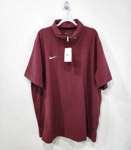 NWT men's medium nike Football Hooded Jacket Coaches Sideline 1/4 Zip Maroon Jacket