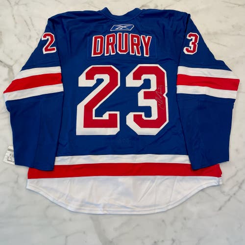 Chris Drury Autographed NY Rangers Reebok Jersey – Size 58 – NWT
