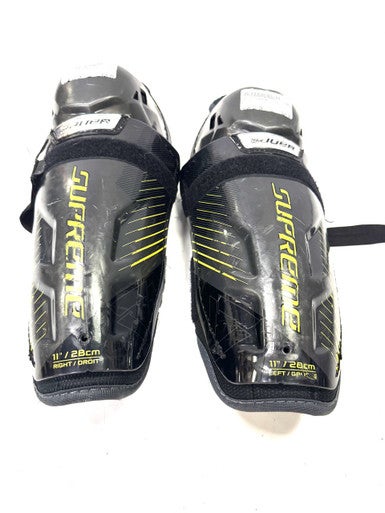 Used Bauer SUPREME S150 Junior Shin Guards Black 11" 11860-S000294657