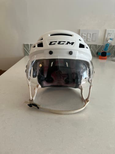 CCM V10 Pro Stock Helmet White Medium with Bauer Visor