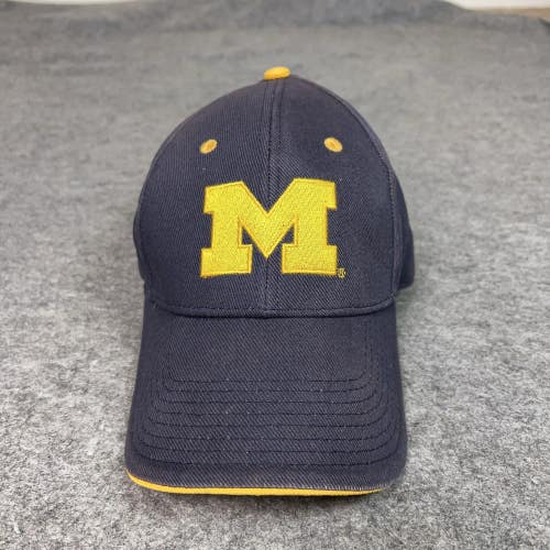 Michigan Wolverines Hat Cap Strap Back One Size Navy Yellow NCAA Football Mens