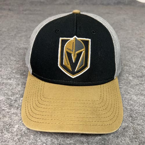 Vegas Golden Knights Hat Cap Snap Back Black Tan NHL Hockey Trucker Mesh Mens