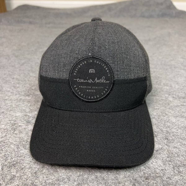Travis Mathew Hat Cap Snap Back Gray Black Patch Flexfit Golf Mens Sports Logo