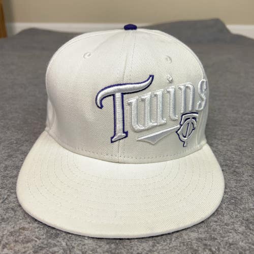 Minnesota Twins Hat Cap Fitted Mens 7 3/8 White MLB Baseball New Era 59Fifty