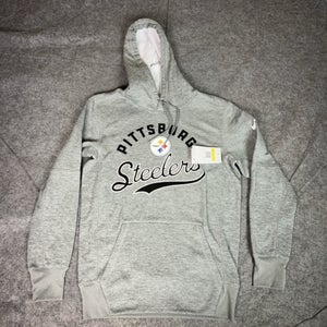 Pittsburgh Steelers Hoodie Mens Small Gray NFL Football Pullover Sweatshirt Nike