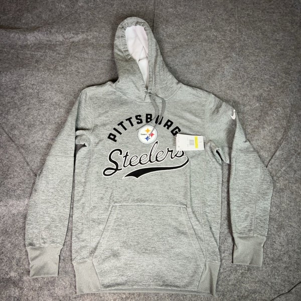 Pittsburgh Steelers Hoodie Mens Small Gray NFL Football Pullover Sweatshirt Nike