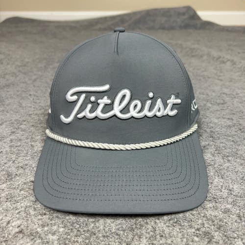 Titleist Hat Cap Snap Back Gray Golf Pro V1 Rope Mens Sports Performance FJ Logo