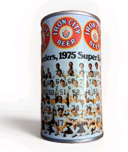 Vintage Iron City Beer Pittsburgh Steelers 1975 Super Bowl Commemorative Can NFL