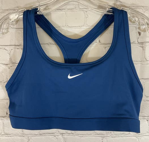 Nike DX6817-476 Women's SWOOSH DRI-FIT PRO Unpadded Athletic Bra Blue Large