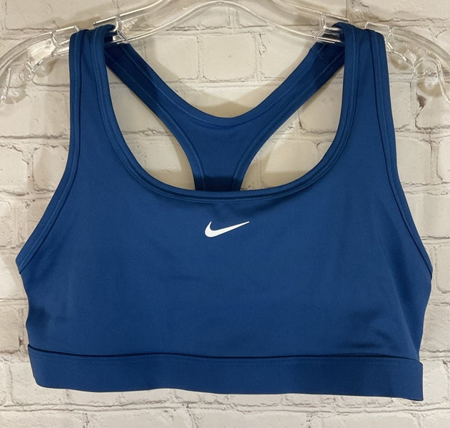 Nike DX6817-476 Women's SWOOSH DRI-FIT PRO Unpadded Athletic Bra Blue Large