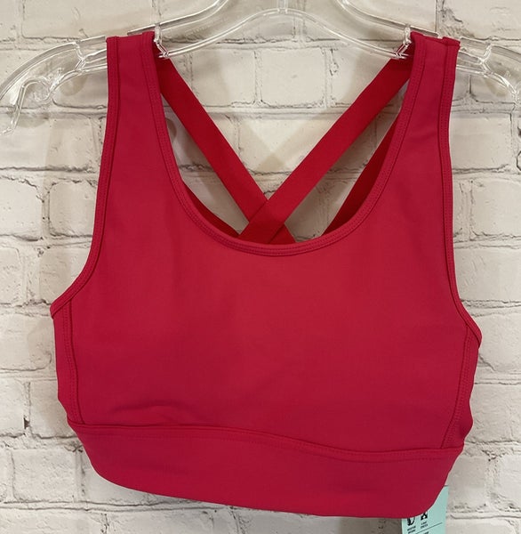 Women's DAW14705 Strappy Stretch Compression Bra Watermelon Rouge Small