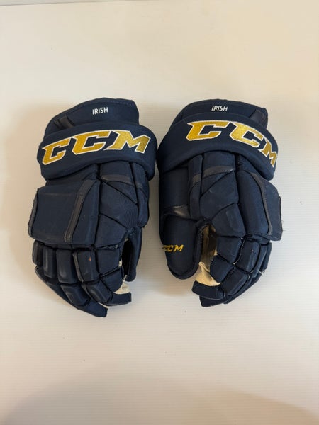 Used Navy/Gold CCM HG12 Pro Stock Gloves 14"