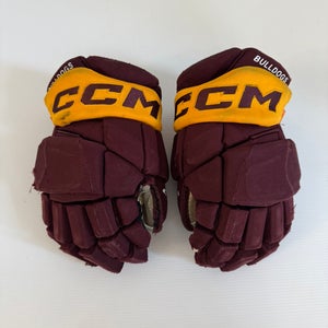 Used CCM HGPJSPP Hockey Gloves 13" Pro Stock Maroon/Gold