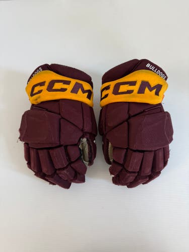 Used CCM HGPJSPP Hockey Gloves 13" Pro Stock Maroon/Gold
