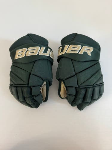 Used Green/Gold Bauer Vapor Pro Team Pro Stock Gloves 13"