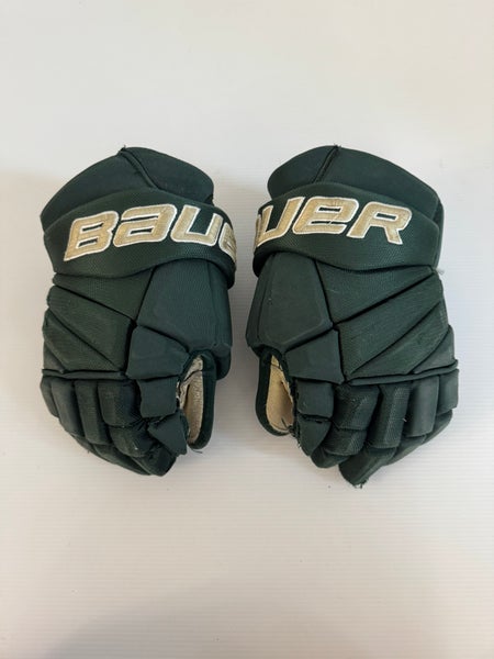 Used Green/Gold Bauer Vapor Pro Team Pro Stock Gloves 13"
