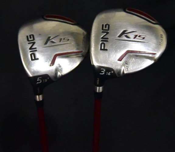 PING K15 WOOD SET 3 & 5 FLEX:STIFF LENGTH: 42 IN NEW GRIP LEFT HANDED
