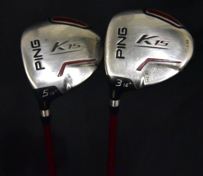 PING K15 WOOD SET 3 & 5 FLEX:STIFF LENGTH: 42 IN NEW GRIP LEFT HANDED