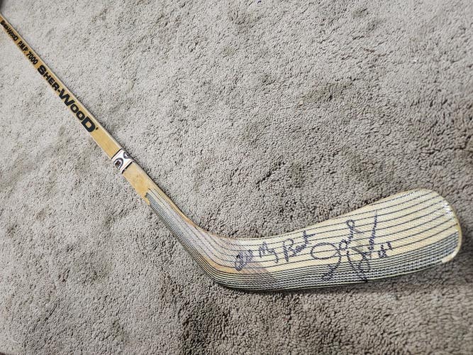 DAVE HANNAN 1980's Signed Pittsburgh Penguins Game Issued Hockey Stick w COA