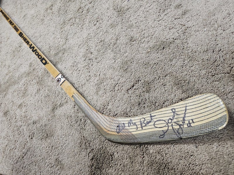 DAVE HANNAN 1980's Signed Pittsburgh Penguins Game Issued Hockey Stick w COA