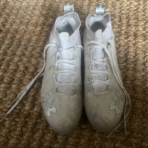 UNDER ARMOUR Spotlight Lux MC Football Cleats Mens Size 11 White Silver Used