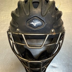 Used Mizuno SAMURAI Catchers Helmet w/Mask Black MD 11339-S000191876