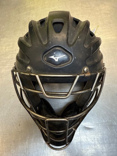 Used Mizuno SAMURAI Catchers Helmet w/Mask Black MD 11339-S000191876