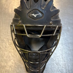 Used Mizuno SAMURAI Catchers Helmet w/Mask Black MD 11339-S000191875