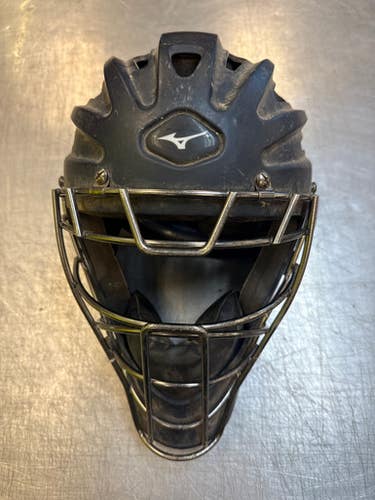Used Mizuno SAMURAI Catchers Helmet w/Mask Black MD 11339-S000191875