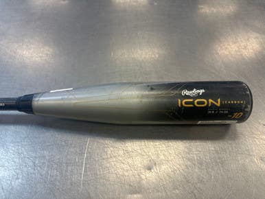 Used Rawlings ICON CARBON BB/SB USA 2 5/8 Bat 28" 11339-S000191718