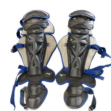 Used Mizuno SAMURAI SHIN GUARDS Catchers Leg Guards Navy Blue Adult 11760-S000079180
