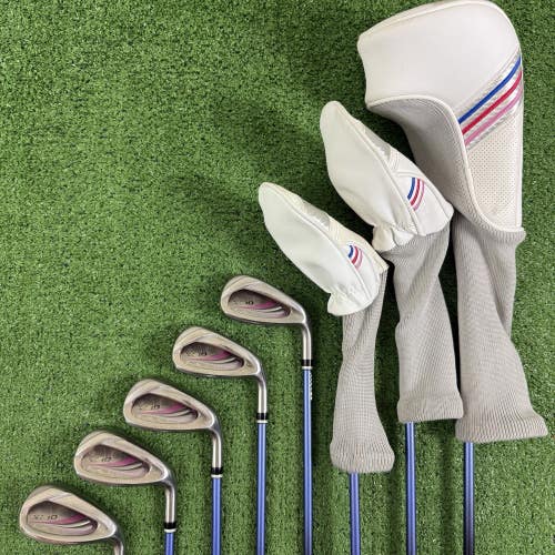 XXIO 11 Eleven Ladies Womens Flex Set MP1100 Driver 5 Wood 9 Wood 7-PW SW Irons