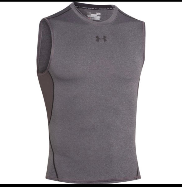 BUNDLE            Men's Carbon Grey Under Armour Sleeveless Compression Shirt
