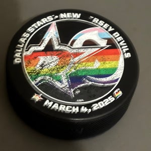 Dallas Stars vs New Jersey Devils Pride Night Hockey Puck