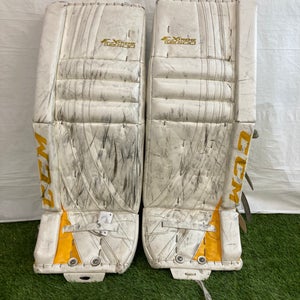 White 30" Intermediate CCM Extreme Flex 500 Goalie Leg Pads (Used)