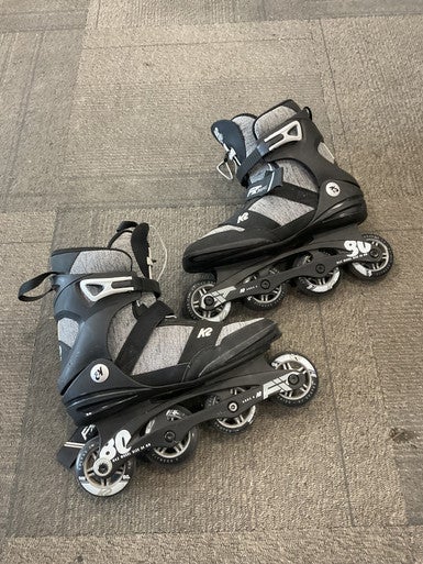 Used K2 FIT 80 PRO Senior Rec Fitness Skates Black Senior 9.5 11614-S000216583
